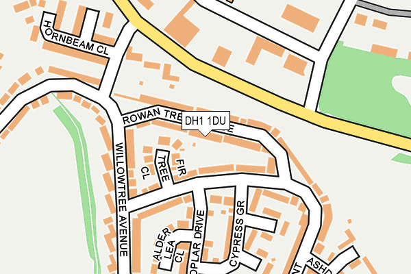 DH1 1DU map - OS OpenMap – Local (Ordnance Survey)