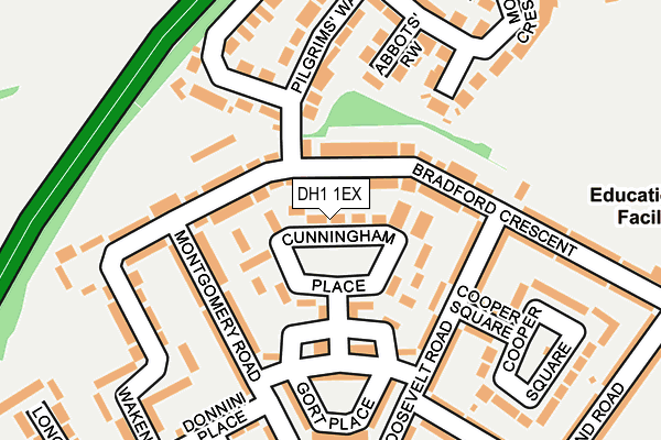 DH1 1EX map - OS OpenMap – Local (Ordnance Survey)