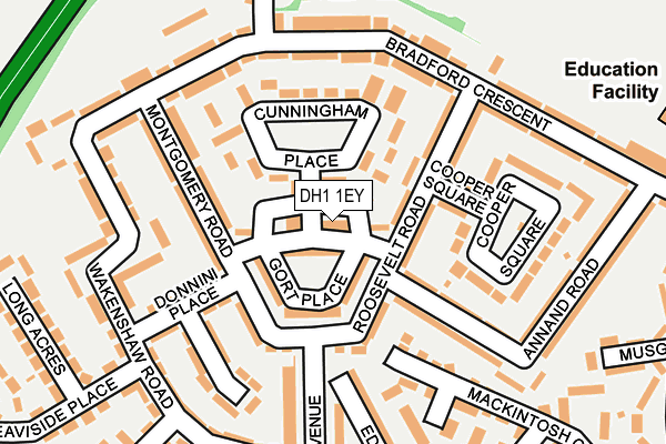 DH1 1EY map - OS OpenMap – Local (Ordnance Survey)