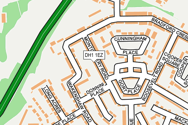 DH1 1EZ map - OS OpenMap – Local (Ordnance Survey)
