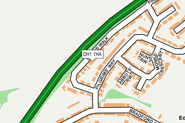 DH1 1HA map - OS OpenMap – Local (Ordnance Survey)