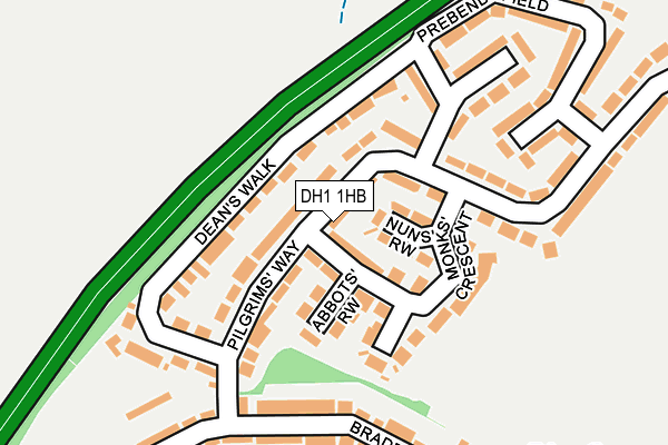 DH1 1HB map - OS OpenMap – Local (Ordnance Survey)