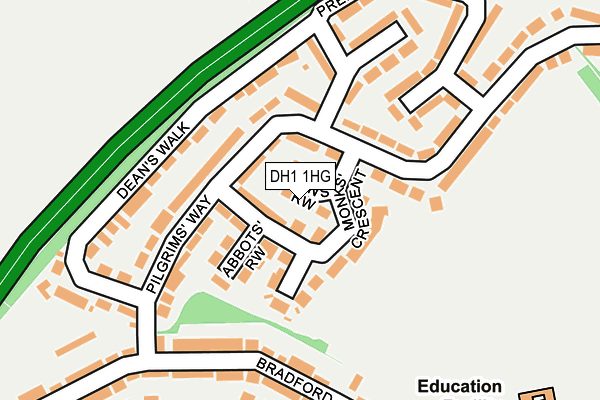 DH1 1HG map - OS OpenMap – Local (Ordnance Survey)