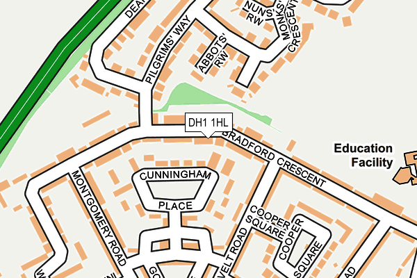 DH1 1HL map - OS OpenMap – Local (Ordnance Survey)