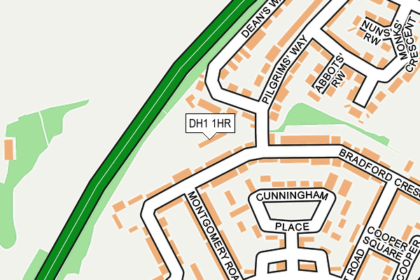 DH1 1HR map - OS OpenMap – Local (Ordnance Survey)