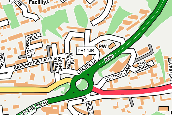 DH1 1JR map - OS OpenMap – Local (Ordnance Survey)