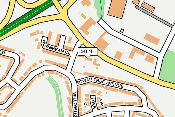 DH1 1LL map - OS OpenMap – Local (Ordnance Survey)