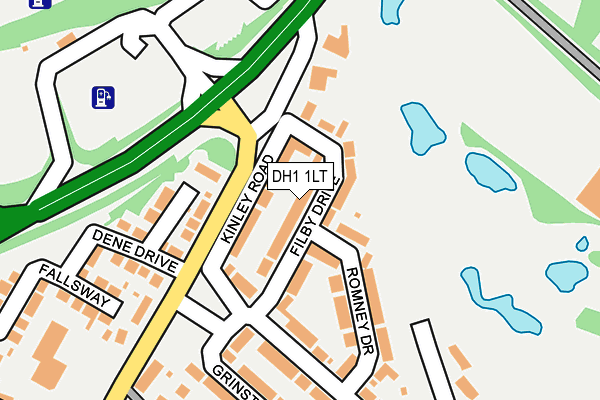 DH1 1LT map - OS OpenMap – Local (Ordnance Survey)