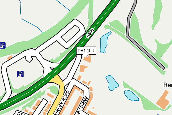 DH1 1LU map - OS OpenMap – Local (Ordnance Survey)
