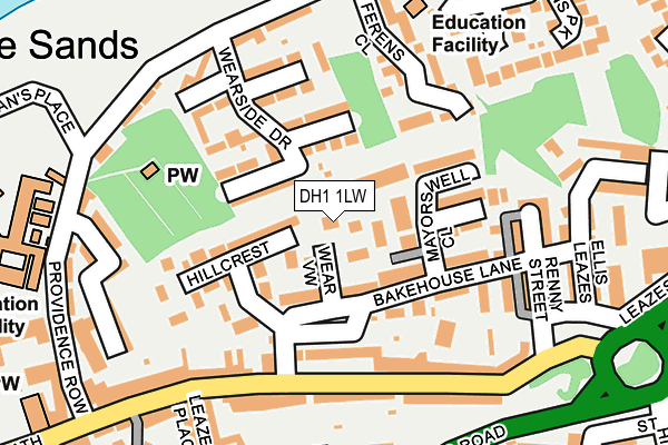 DH1 1LW map - OS OpenMap – Local (Ordnance Survey)