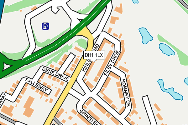 DH1 1LX map - OS OpenMap – Local (Ordnance Survey)
