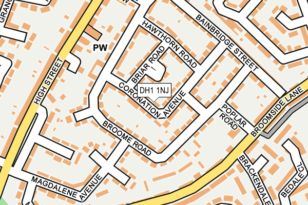 DH1 1NJ map - OS OpenMap – Local (Ordnance Survey)