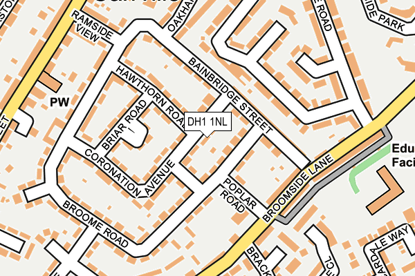 DH1 1NL map - OS OpenMap – Local (Ordnance Survey)