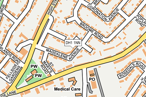 DH1 1NN map - OS OpenMap – Local (Ordnance Survey)