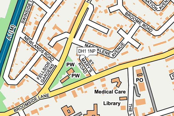 DH1 1NP map - OS OpenMap – Local (Ordnance Survey)