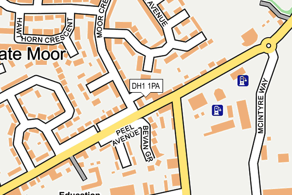 DH1 1PA map - OS OpenMap – Local (Ordnance Survey)