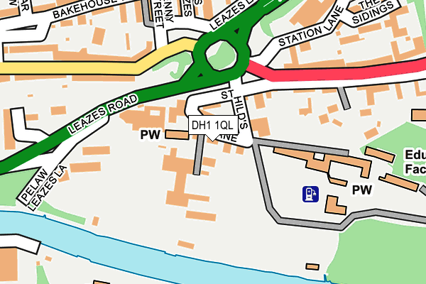 DH1 1QL map - OS OpenMap – Local (Ordnance Survey)