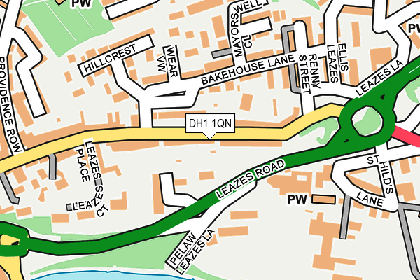 DH1 1QN map - OS OpenMap – Local (Ordnance Survey)