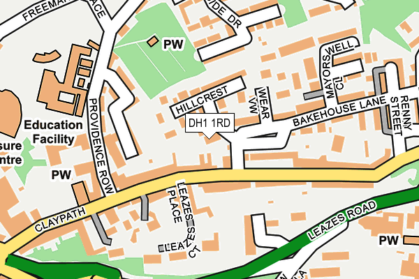 DH1 1RD map - OS OpenMap – Local (Ordnance Survey)