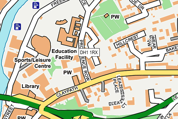 DH1 1RX map - OS OpenMap – Local (Ordnance Survey)