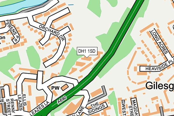 DH1 1SD map - OS OpenMap – Local (Ordnance Survey)