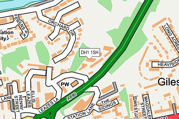 DH1 1SH map - OS OpenMap – Local (Ordnance Survey)