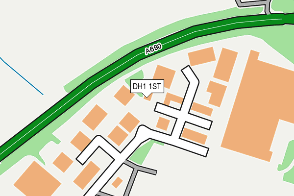 DH1 1ST map - OS OpenMap – Local (Ordnance Survey)