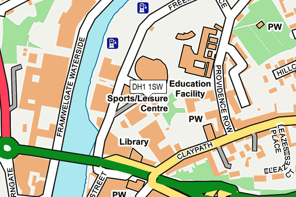 DH1 1SW map - OS OpenMap – Local (Ordnance Survey)