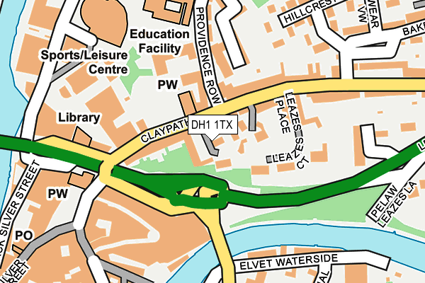 DH1 1TX map - OS OpenMap – Local (Ordnance Survey)