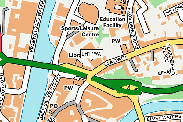 DH1 1WA map - OS OpenMap – Local (Ordnance Survey)
