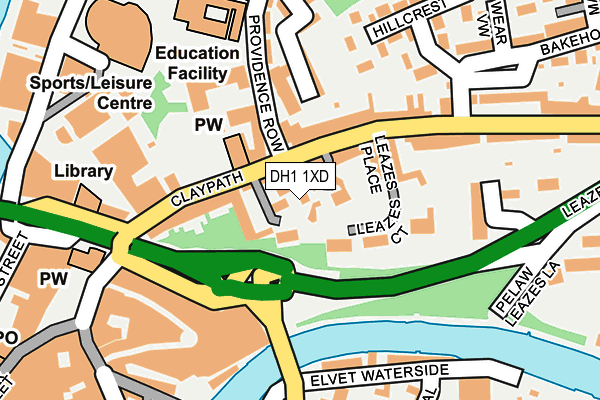 DH1 1XD map - OS OpenMap – Local (Ordnance Survey)