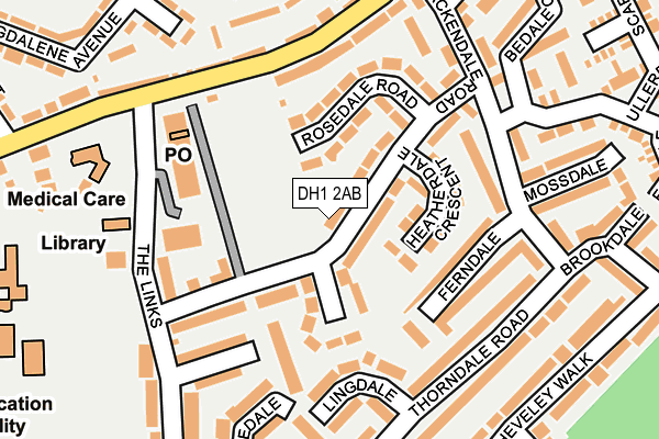 DH1 2AB map - OS OpenMap – Local (Ordnance Survey)
