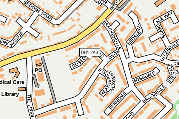 DH1 2AS map - OS OpenMap – Local (Ordnance Survey)
