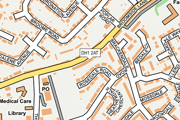 DH1 2AT map - OS OpenMap – Local (Ordnance Survey)