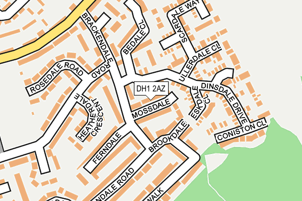DH1 2AZ map - OS OpenMap – Local (Ordnance Survey)
