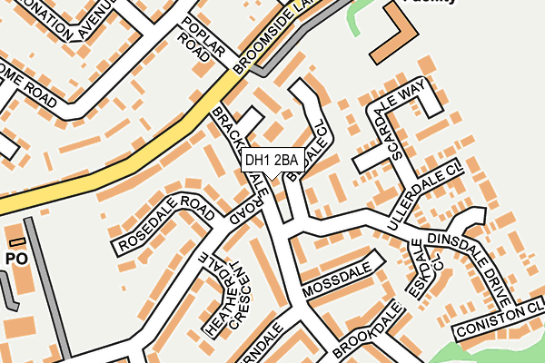 DH1 2BA map - OS OpenMap – Local (Ordnance Survey)