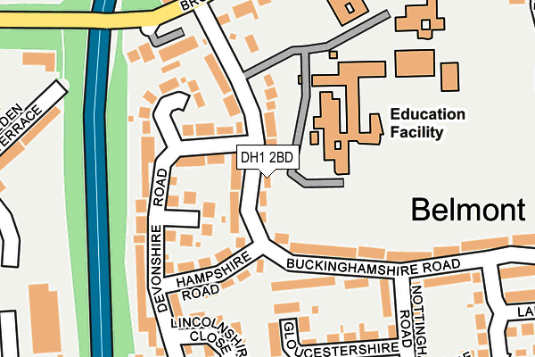 DH1 2BD map - OS OpenMap – Local (Ordnance Survey)