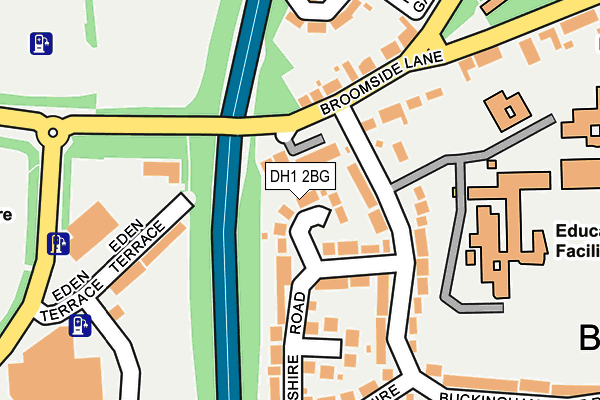 DH1 2BG map - OS OpenMap – Local (Ordnance Survey)