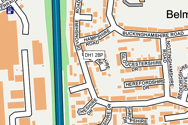 DH1 2BP map - OS OpenMap – Local (Ordnance Survey)