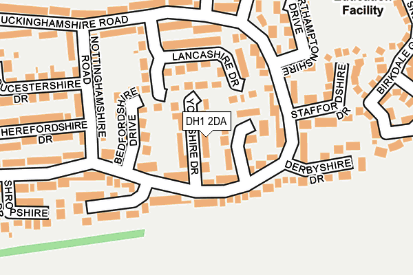 DH1 2DA map - OS OpenMap – Local (Ordnance Survey)