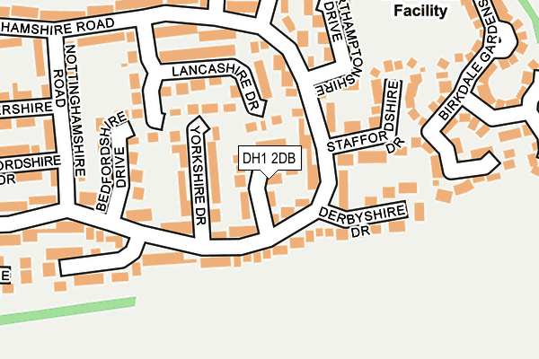 DH1 2DB map - OS OpenMap – Local (Ordnance Survey)