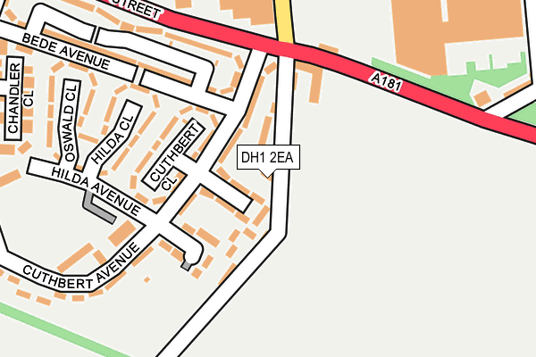 DH1 2EA map - OS OpenMap – Local (Ordnance Survey)
