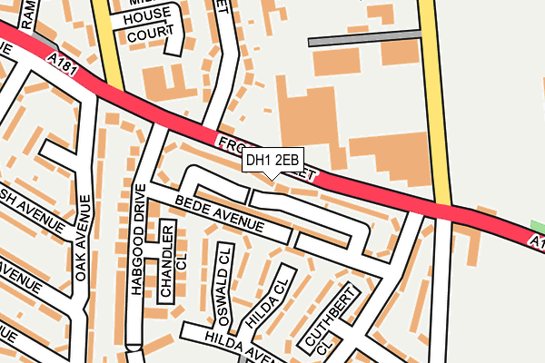 DH1 2EB map - OS OpenMap – Local (Ordnance Survey)