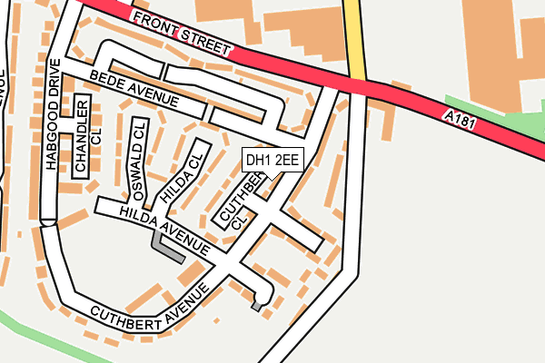 DH1 2EE map - OS OpenMap – Local (Ordnance Survey)