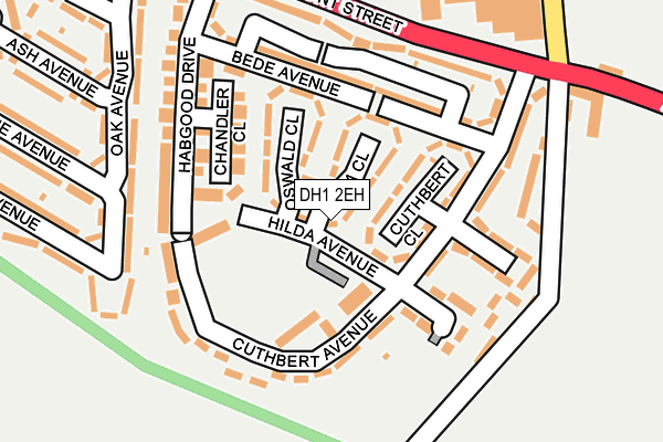 DH1 2EH map - OS OpenMap – Local (Ordnance Survey)