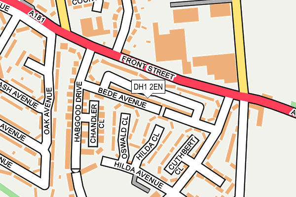 DH1 2EN map - OS OpenMap – Local (Ordnance Survey)