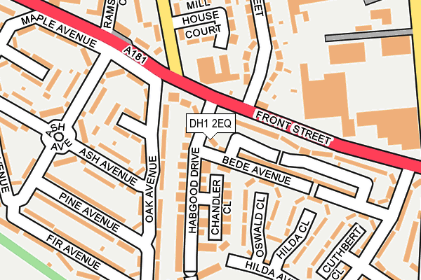 DH1 2EQ map - OS OpenMap – Local (Ordnance Survey)