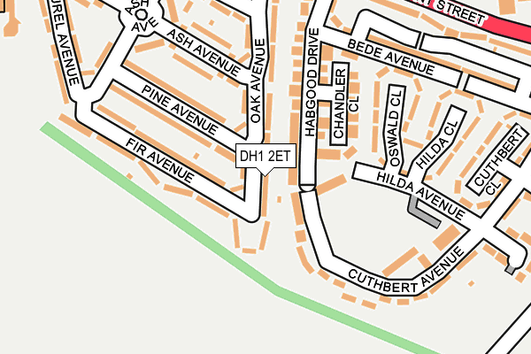 DH1 2ET map - OS OpenMap – Local (Ordnance Survey)