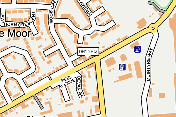 DH1 2HQ map - OS OpenMap – Local (Ordnance Survey)