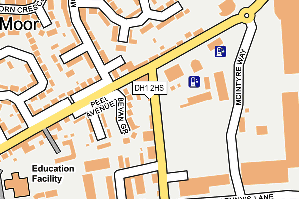 DH1 2HS map - OS OpenMap – Local (Ordnance Survey)